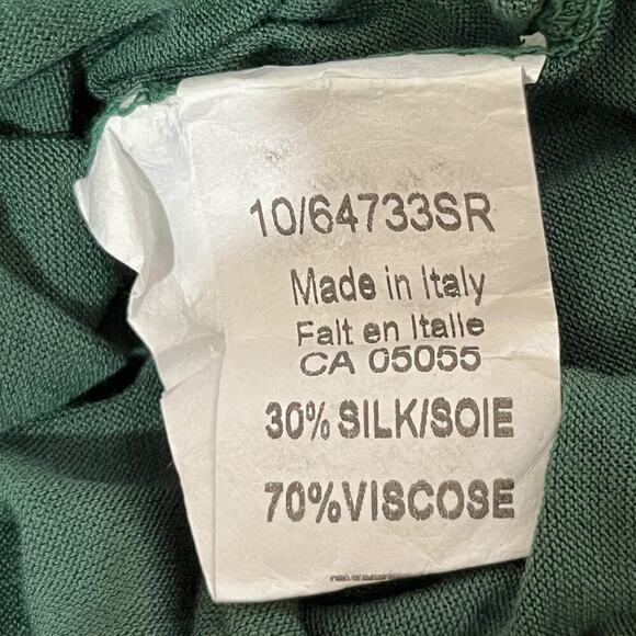 M Made in Italy Scoop Neck Tiered Sleeve Top Deep Green Women's Size Medium NWT - Picture 9 of 11
